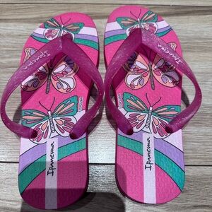 Ipanema Pink Butterfly Kids Flip Flops